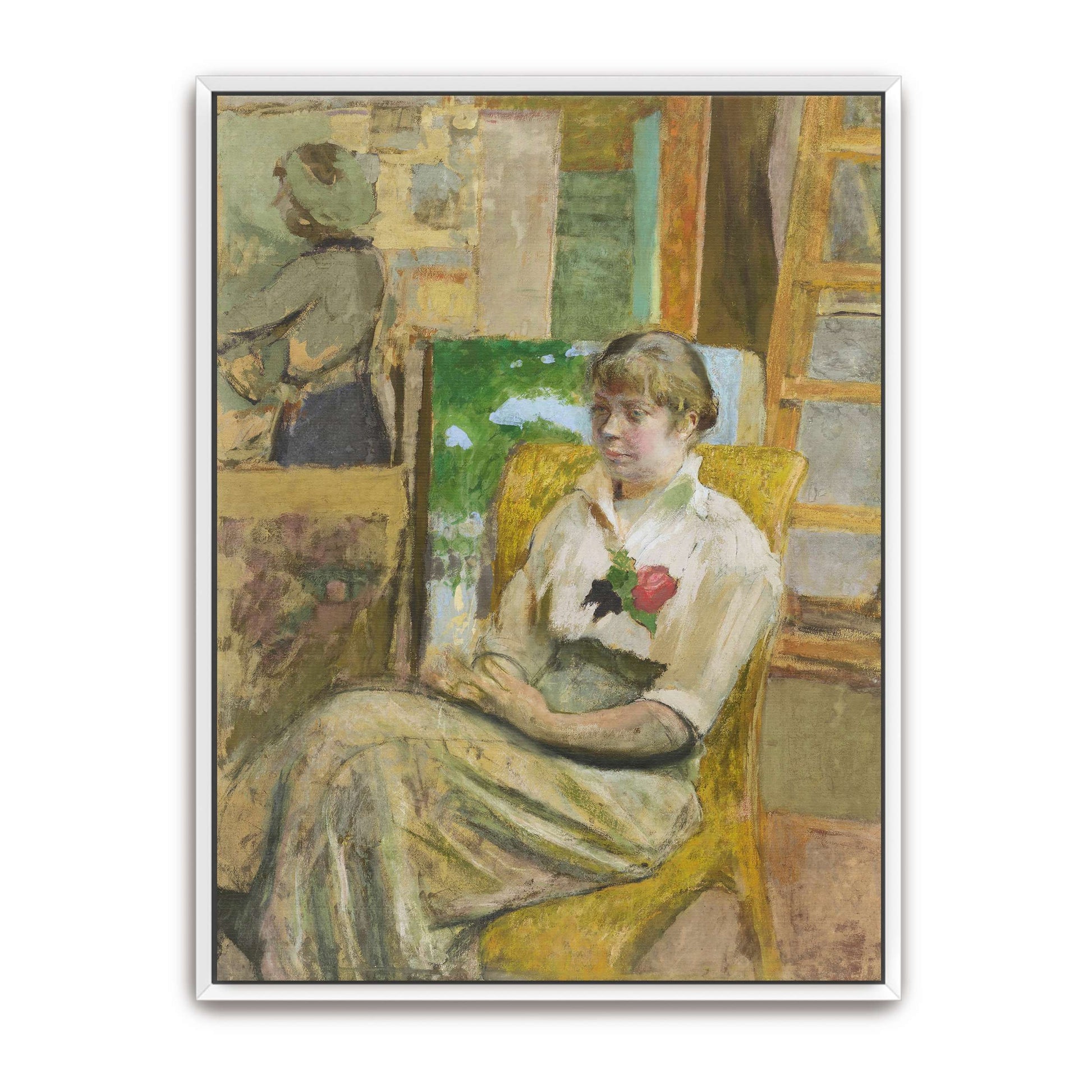 Woman in a chair with a rose by Édouard Vuillard