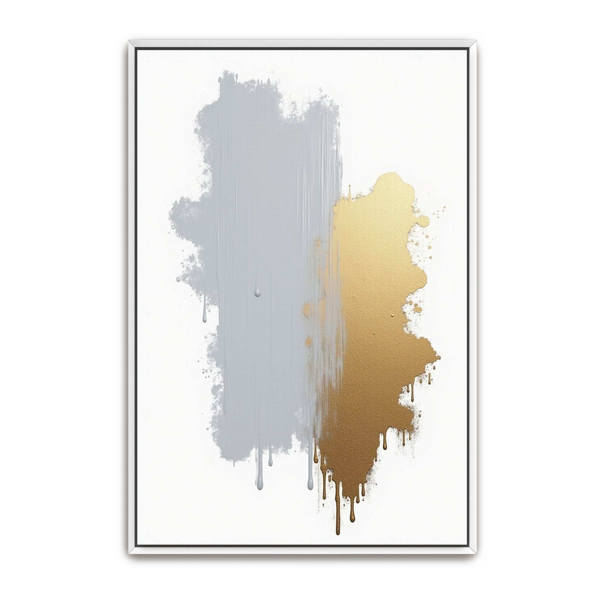 Abstract Gold And Silver Dripping Paint By Yara Rabibzad