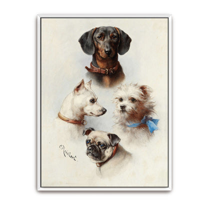 Four Dog Portraits by Carl Reichert