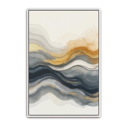 Abstract Gold And Grey Swirls By Yara Rabibzad