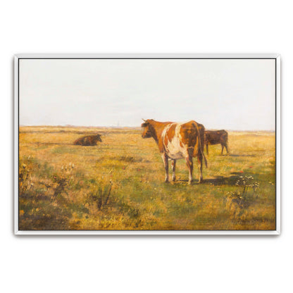 Cows Grazing In A Field By Eugen Jettel