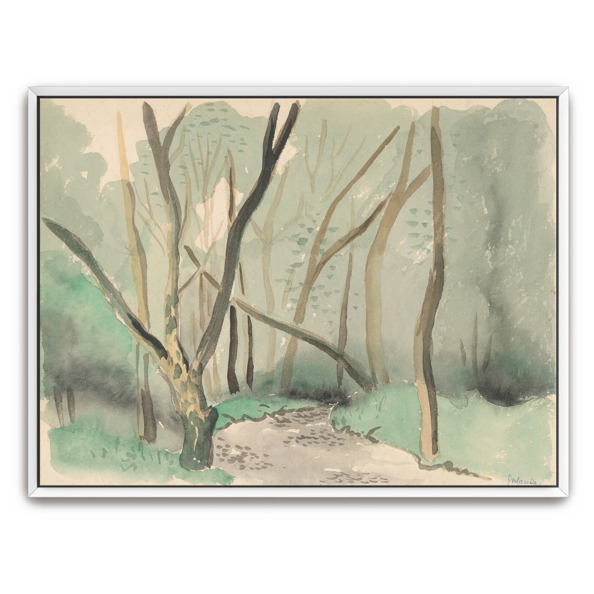 Forest Path, Light And Shadow, Watercolor Landscape By Mikuláš Galanda