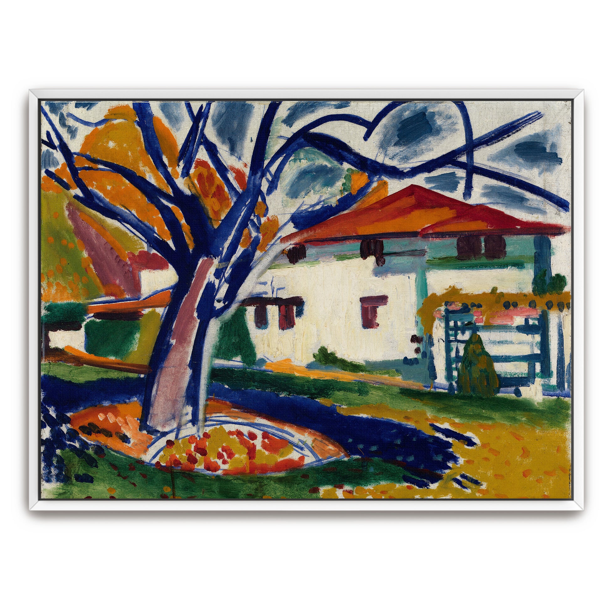 House With Tree And Blue Sky By Henry Lyman Saÿen