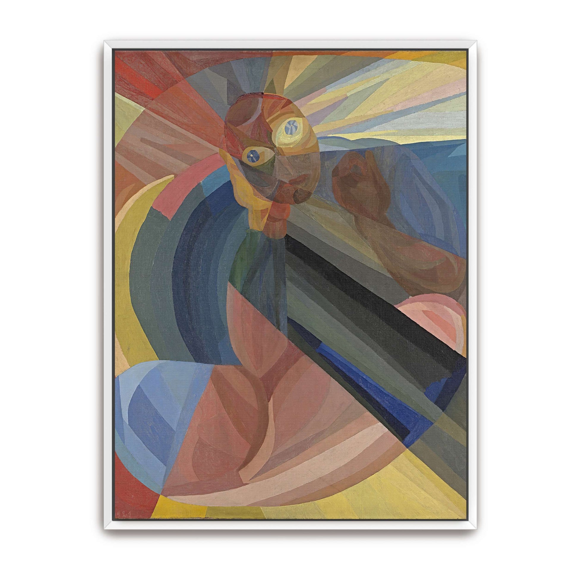Abstract portrait with geometric shapes by Otto Freundlich