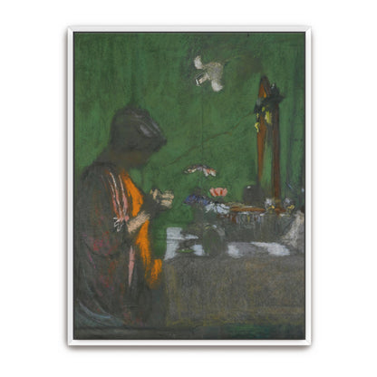 Woman In A Room With A Mirror And Flowers By Édouard Vuillard