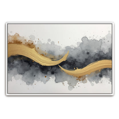 Abstract Watercolor And Gold By Yara Rabibzad