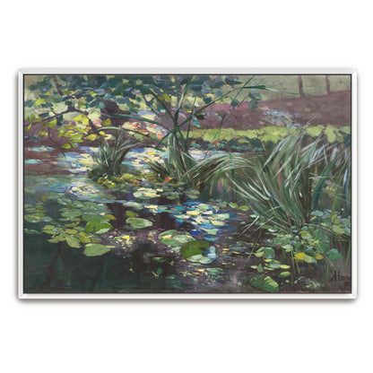 Water Lilies And Reeds In A Pond By Karl Hagemeister