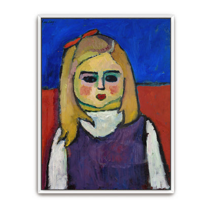 Girl With Red Bow, Portrait, Expressionist Style By Alexej Von Jawlensky