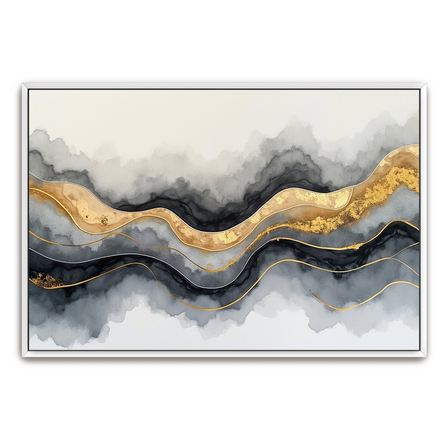 Abstract Watercolor With Gold Accents By Yara Rabibzad