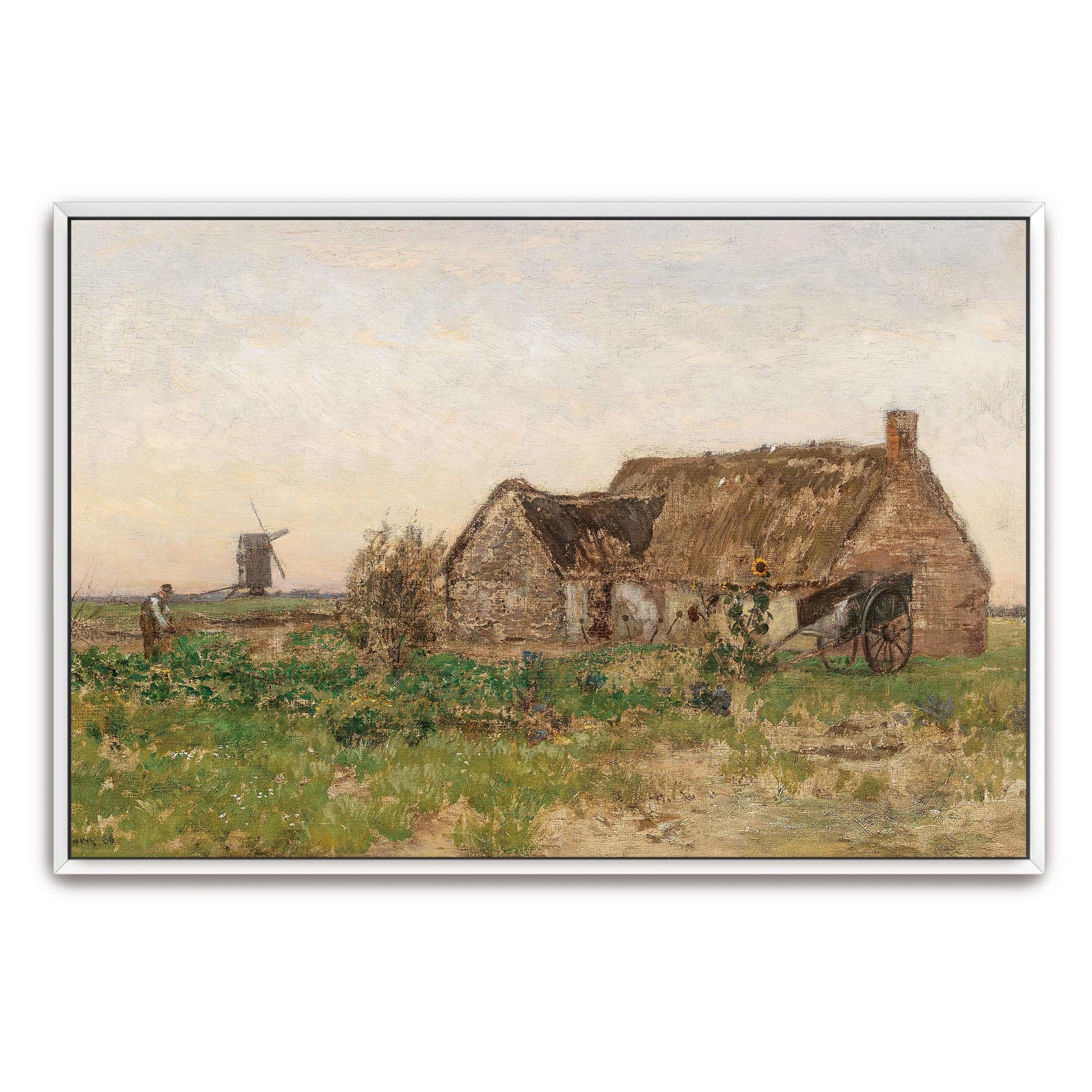 Rural scene with farmhouse, windmill by Eugen Jettel