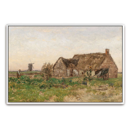 Rural scene with farmhouse, windmill by Eugen Jettel