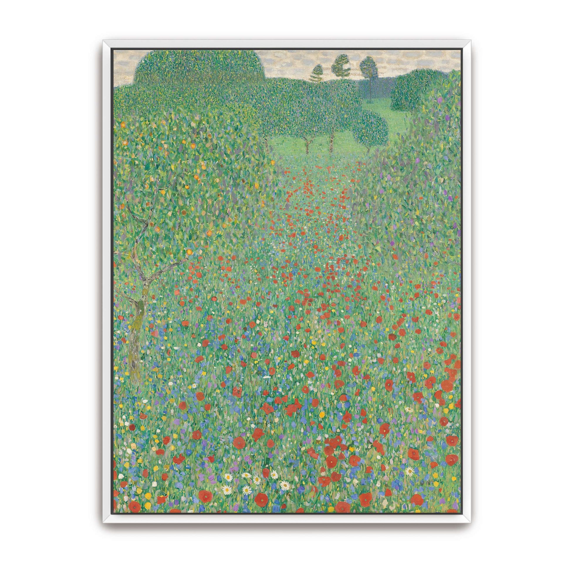 Field of red poppies and trees by Gustav Klimt