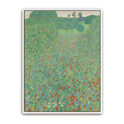 Field of red poppies and trees by Gustav Klimt