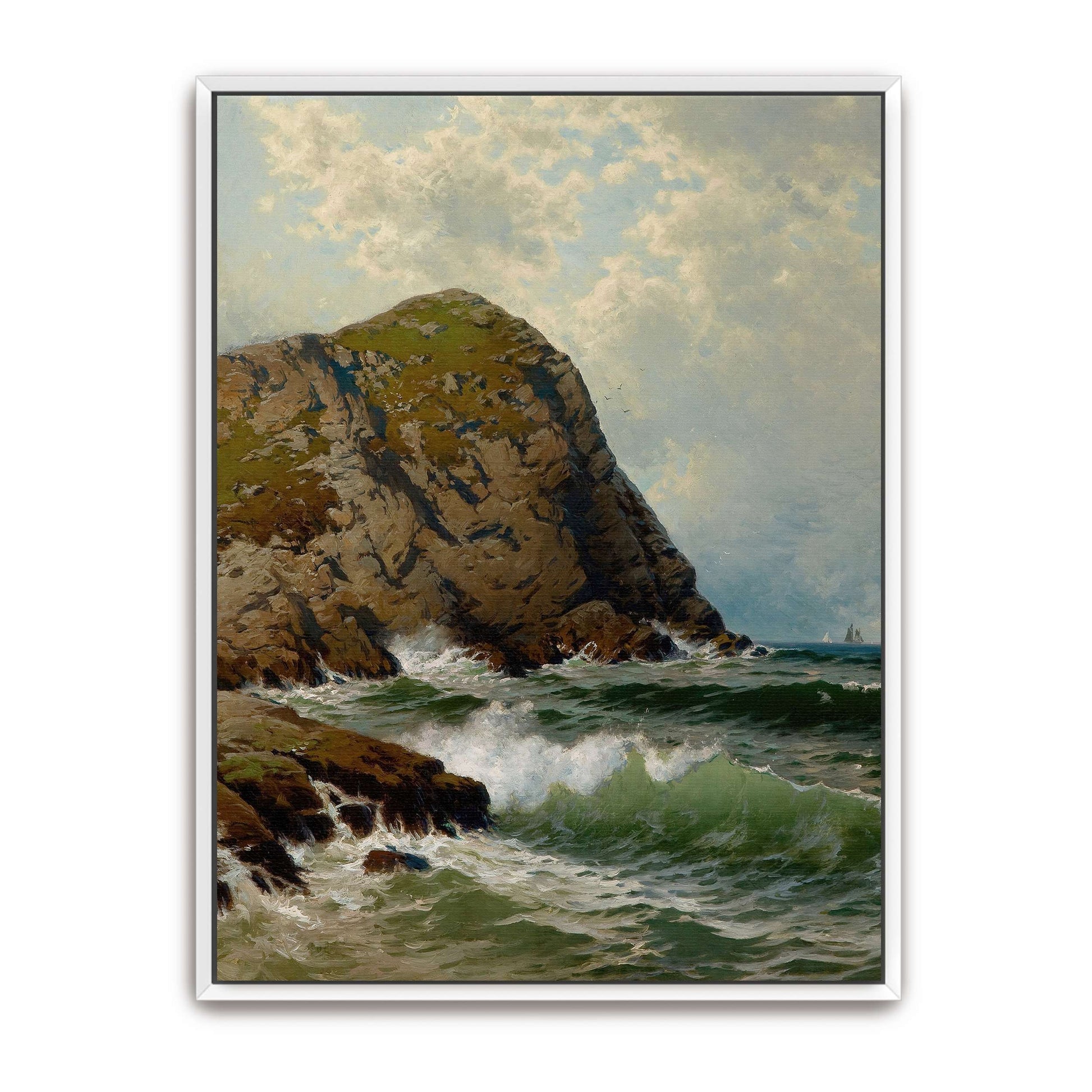 Rocky Coastline with Waves by Alfred Thompson Bricher