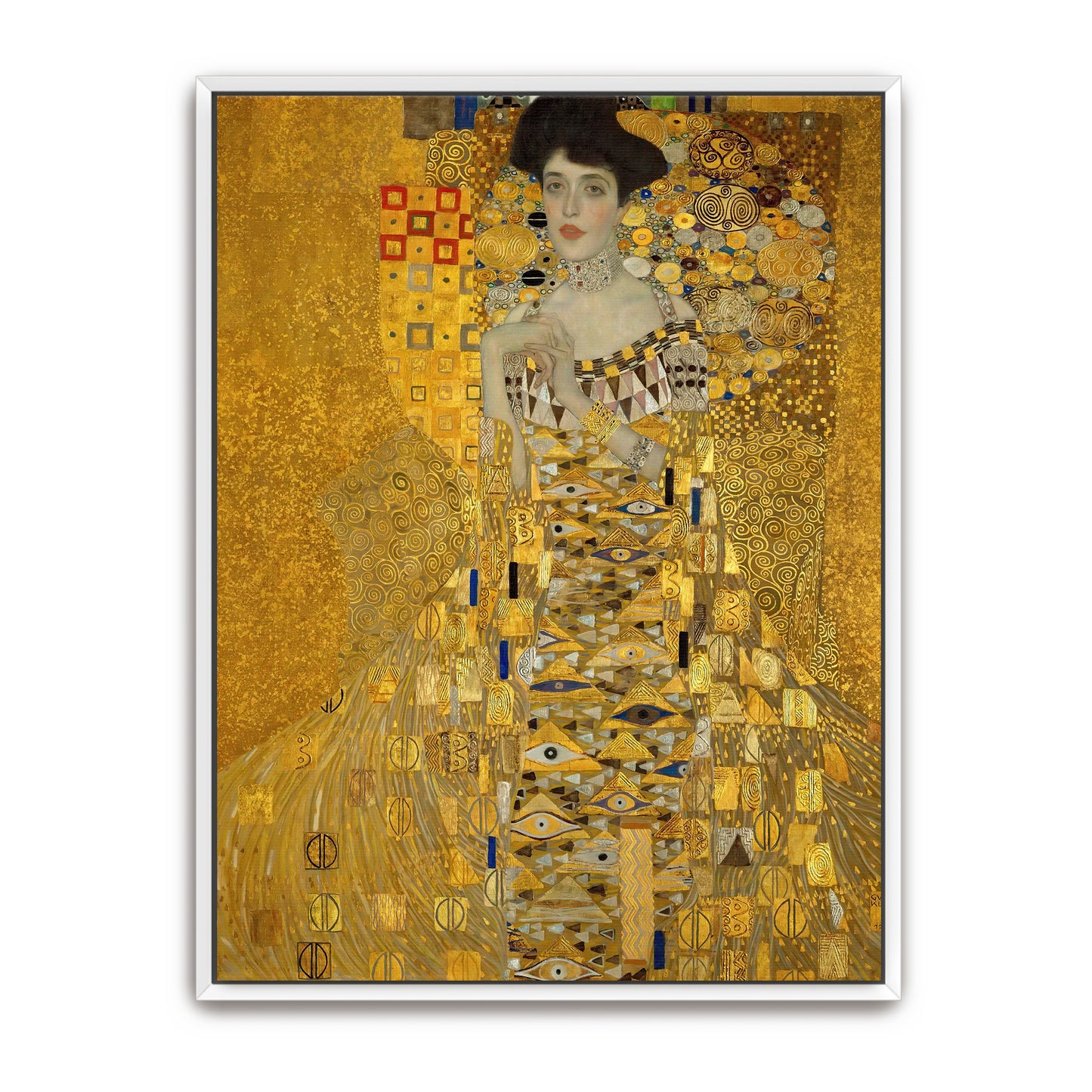 Golden Portrait Of A Woman In A Decorative Dress By Gustav Klimt