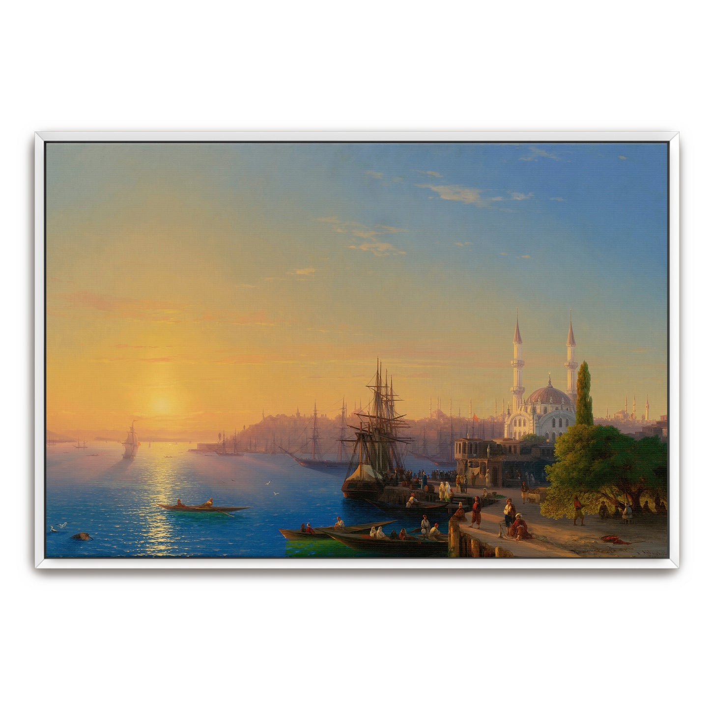 Golden Hour Over Constantinople Harbor By Ivan Konstantinovich Aivazovsky