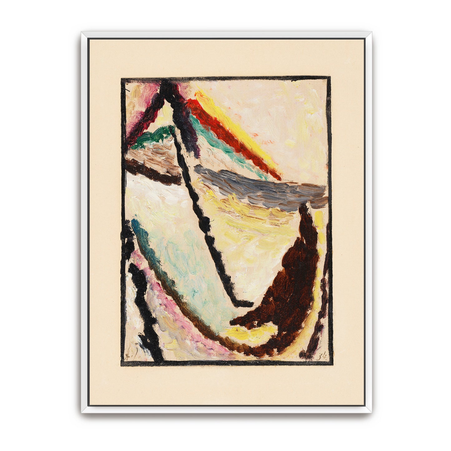 Abstract Expressionist Composition With Curved Lines And Vivid Colors By Alexej Von Jawlensky