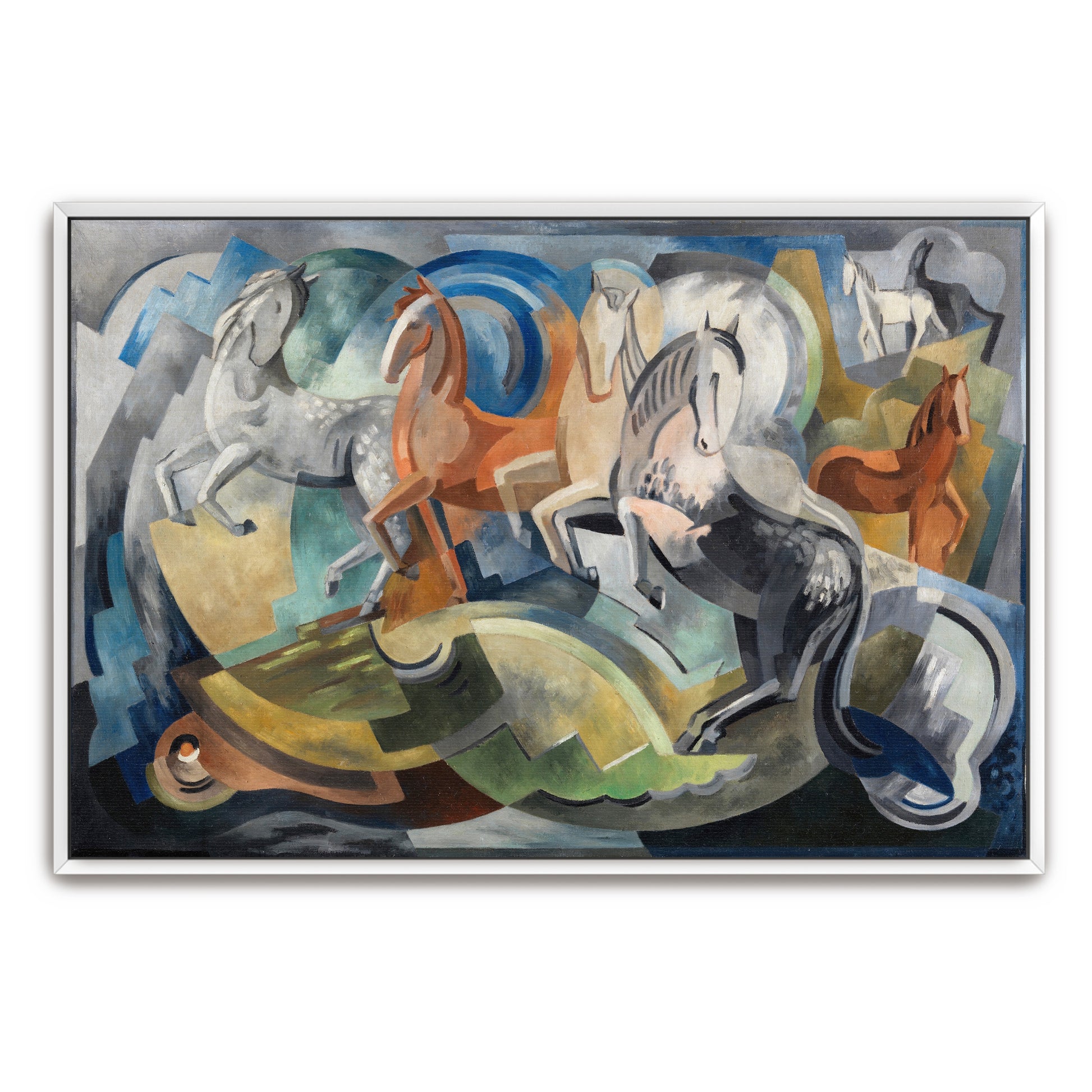 Cubist Horses Abstract Composition By Mainie Jellett