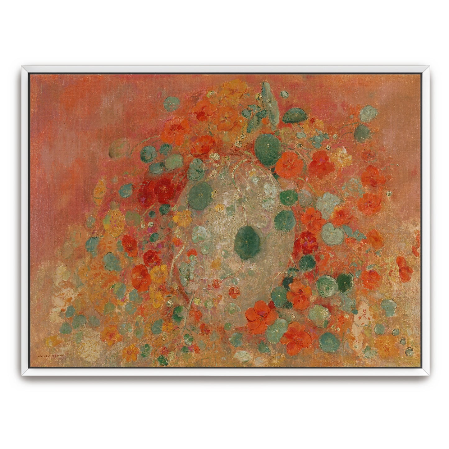 Pastel Floral Still Life With Nasturtiums By Odilon Redon