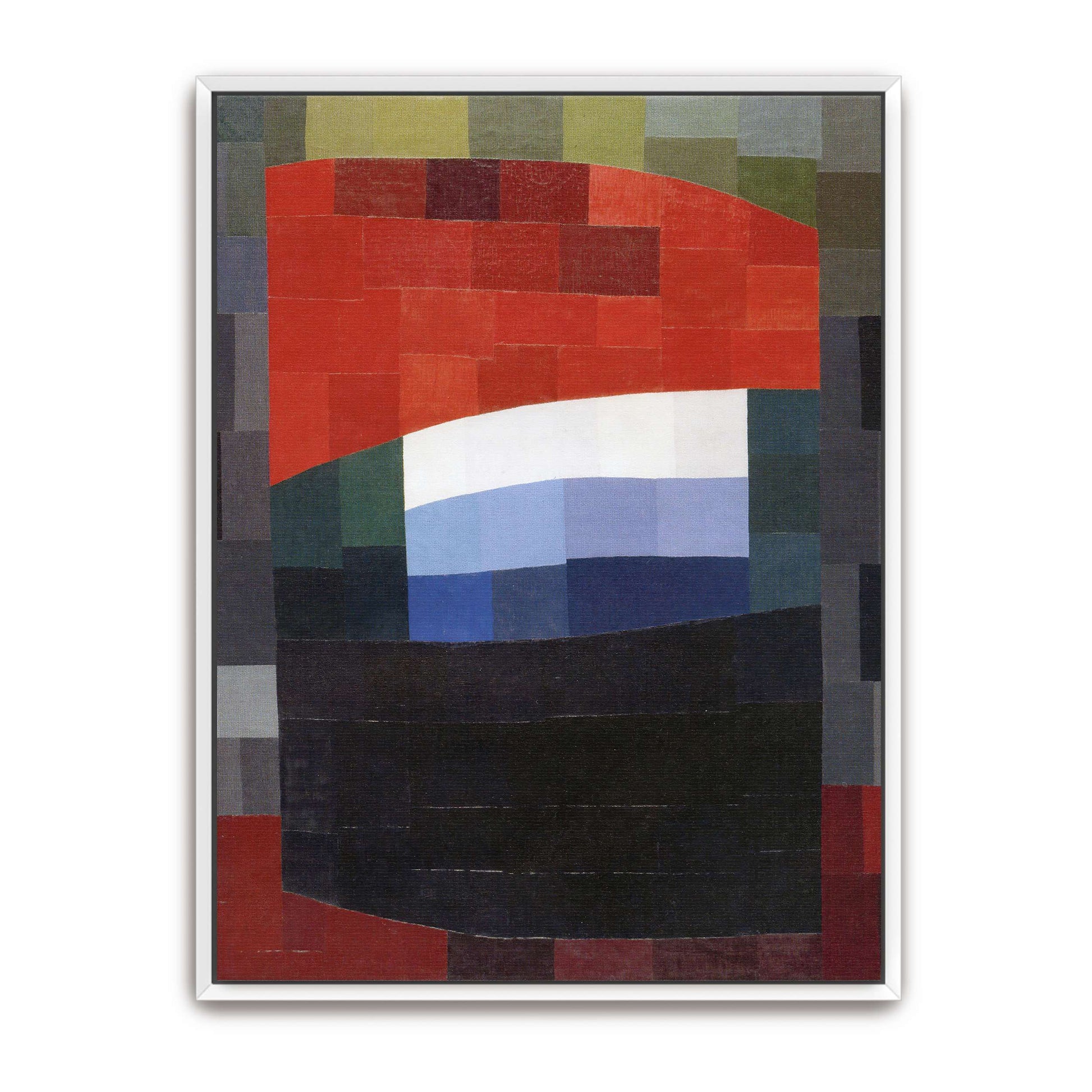 Abstract geometric art with red, white, and blue by Otto Freundlich