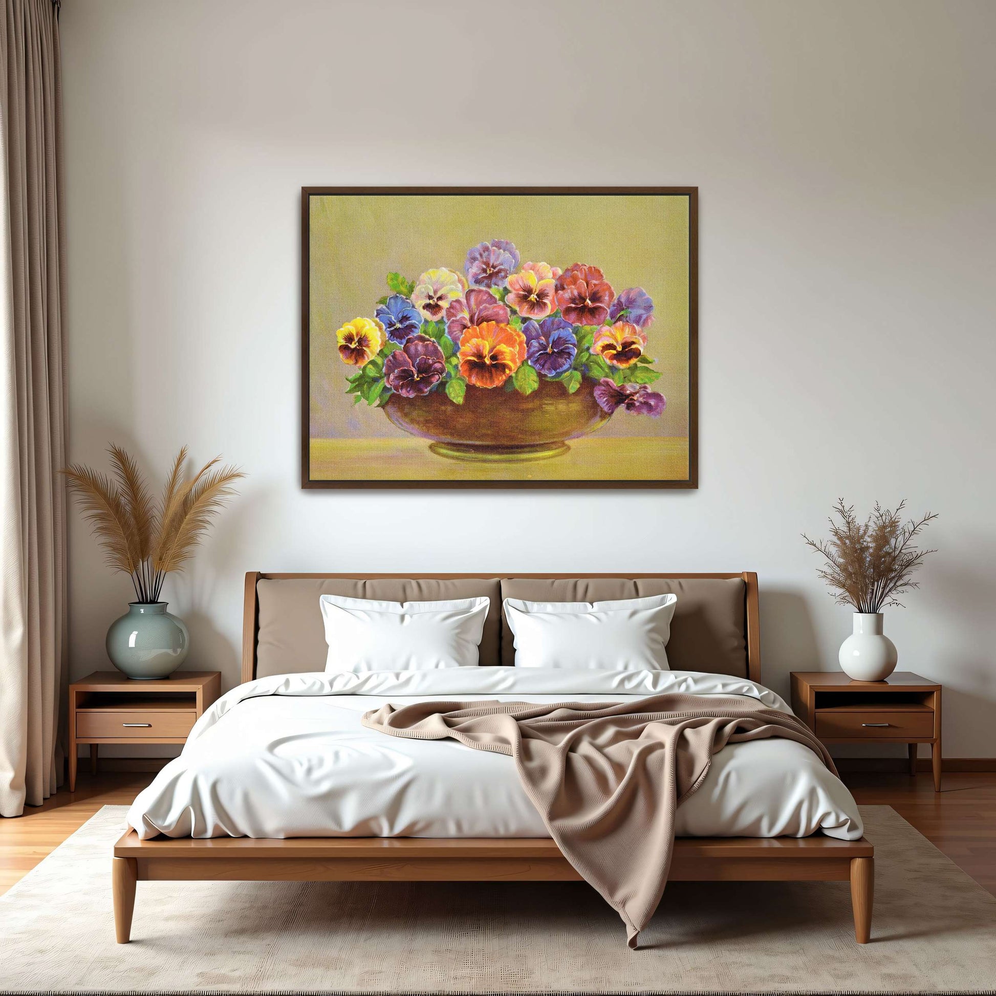 Pansy flowers in a bowl by Lafayette F. Cargill