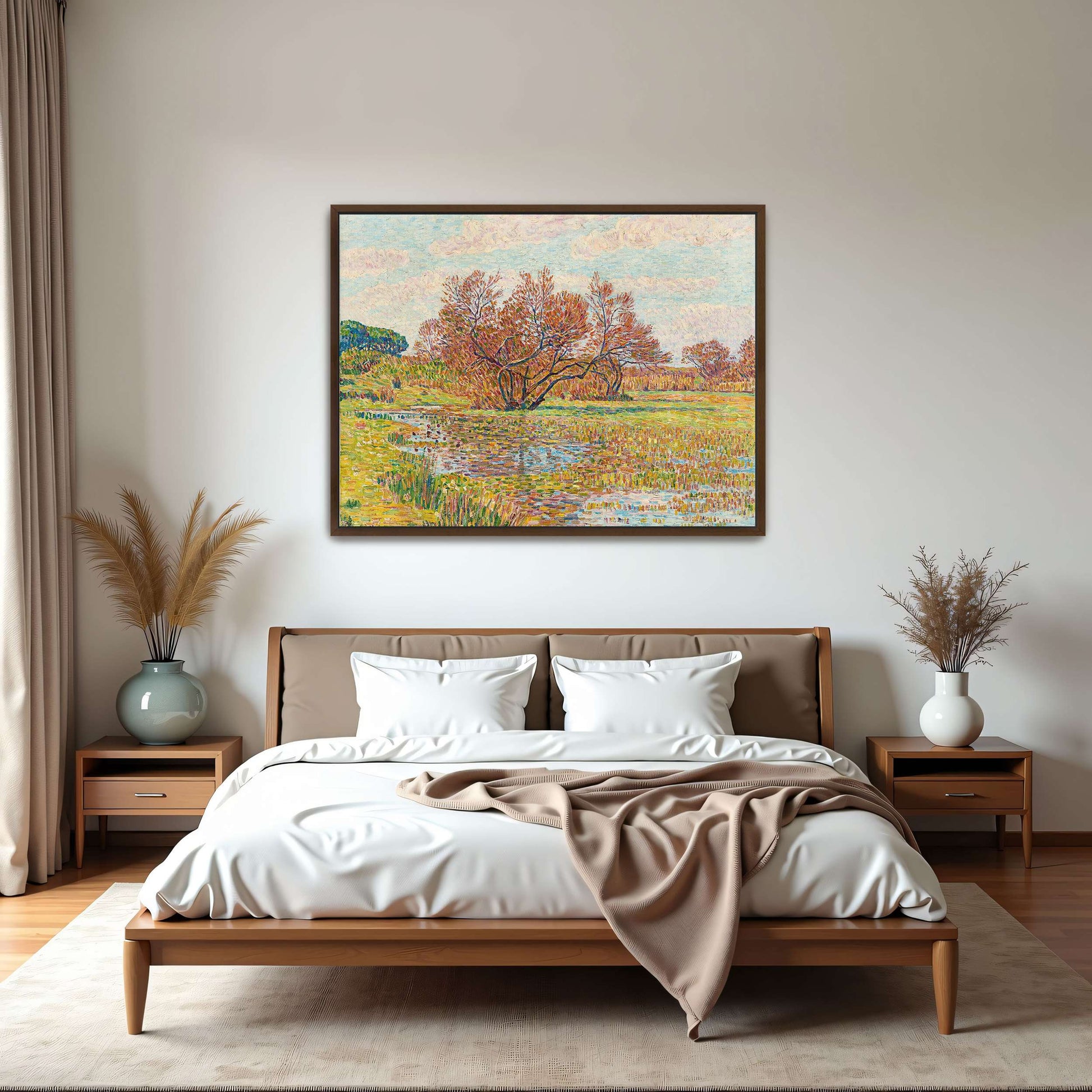 Autumn landscape with trees and river by Paul Baum