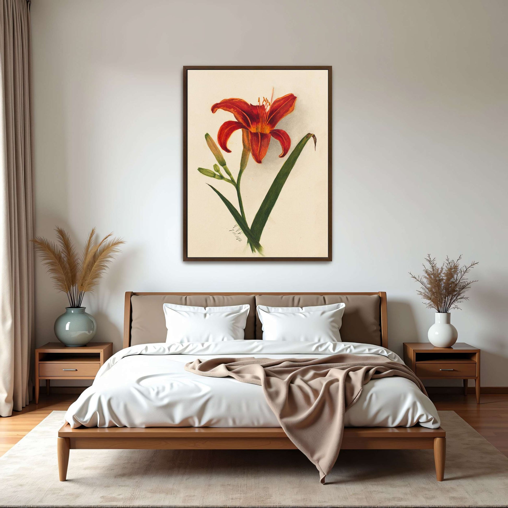 Orange daylily watercolor painting by Mary Vaux Walcott