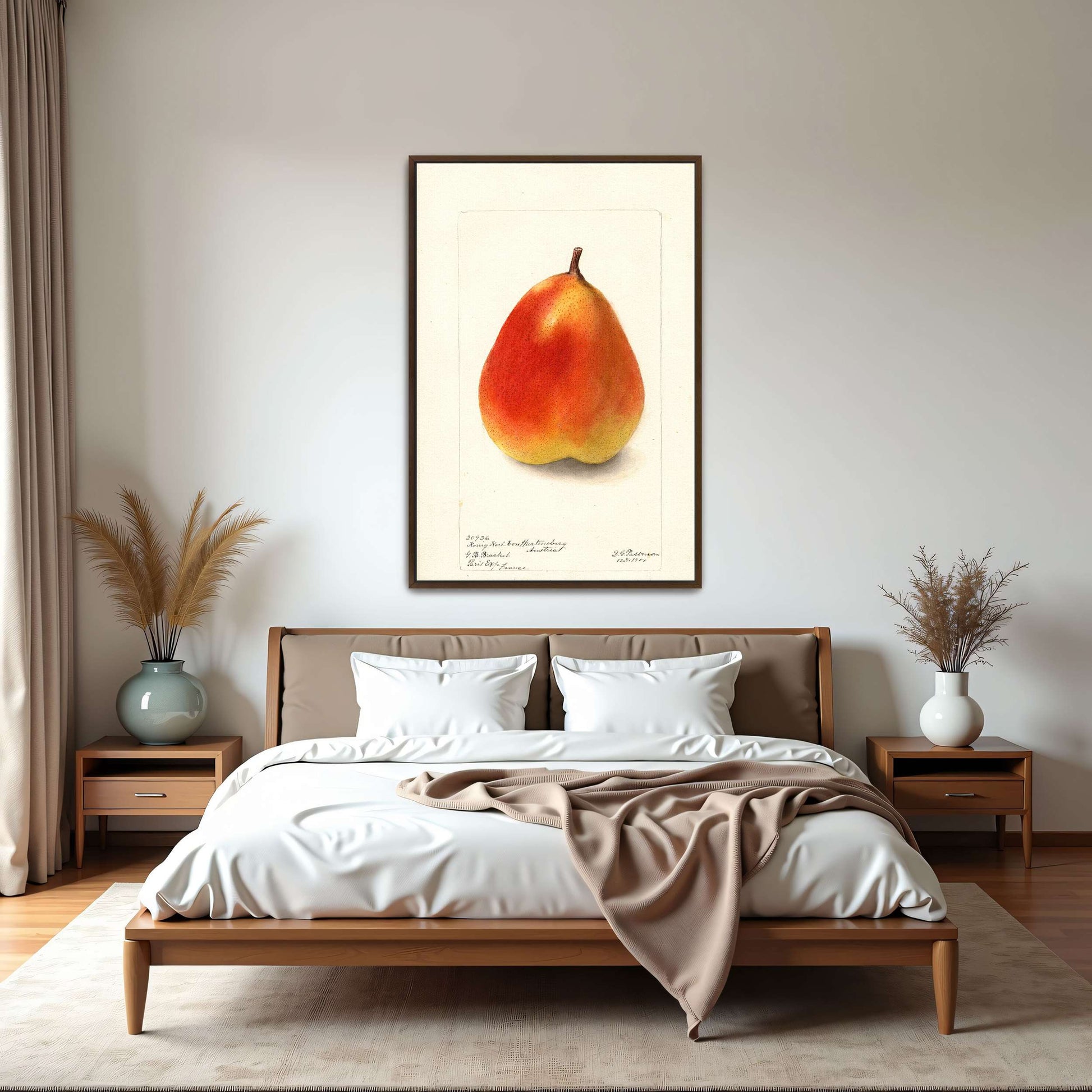 Watercolor painting of a pear by Deborah Griscom Passmore
