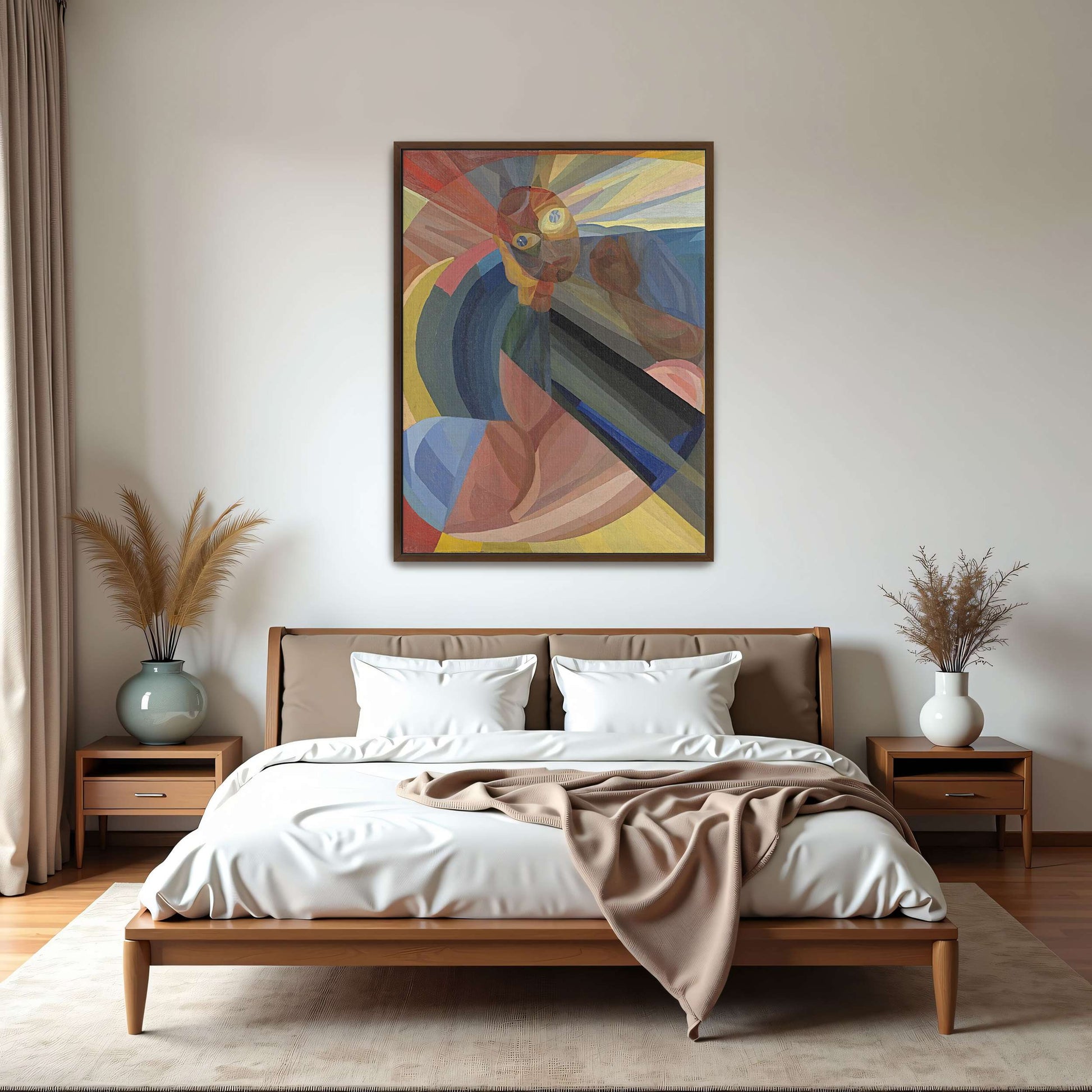 Abstract portrait with geometric shapes by Otto Freundlich