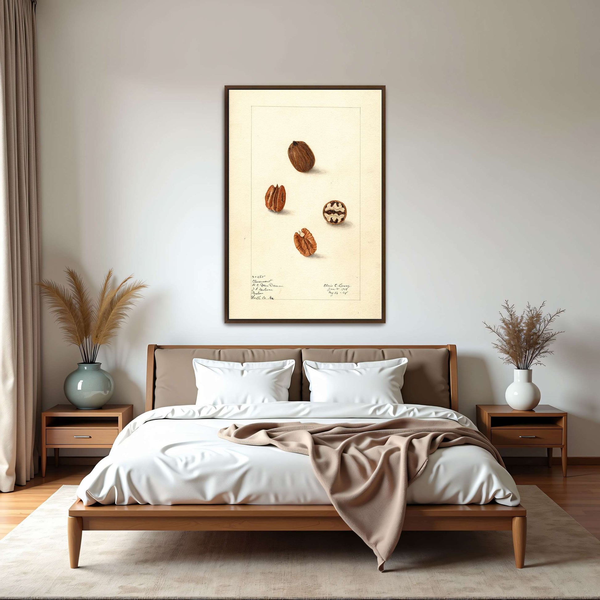 Pecans watercolor painting by Elsie E. Lower
