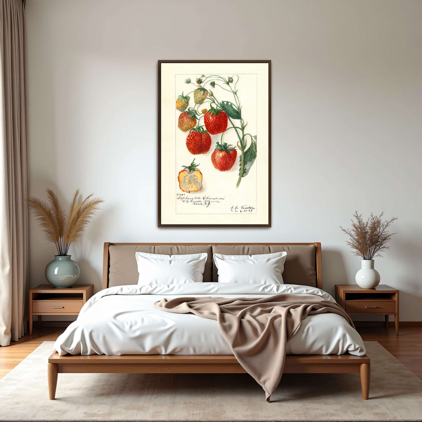 Watercolor painting of strawberries by Amanda Almira Newton