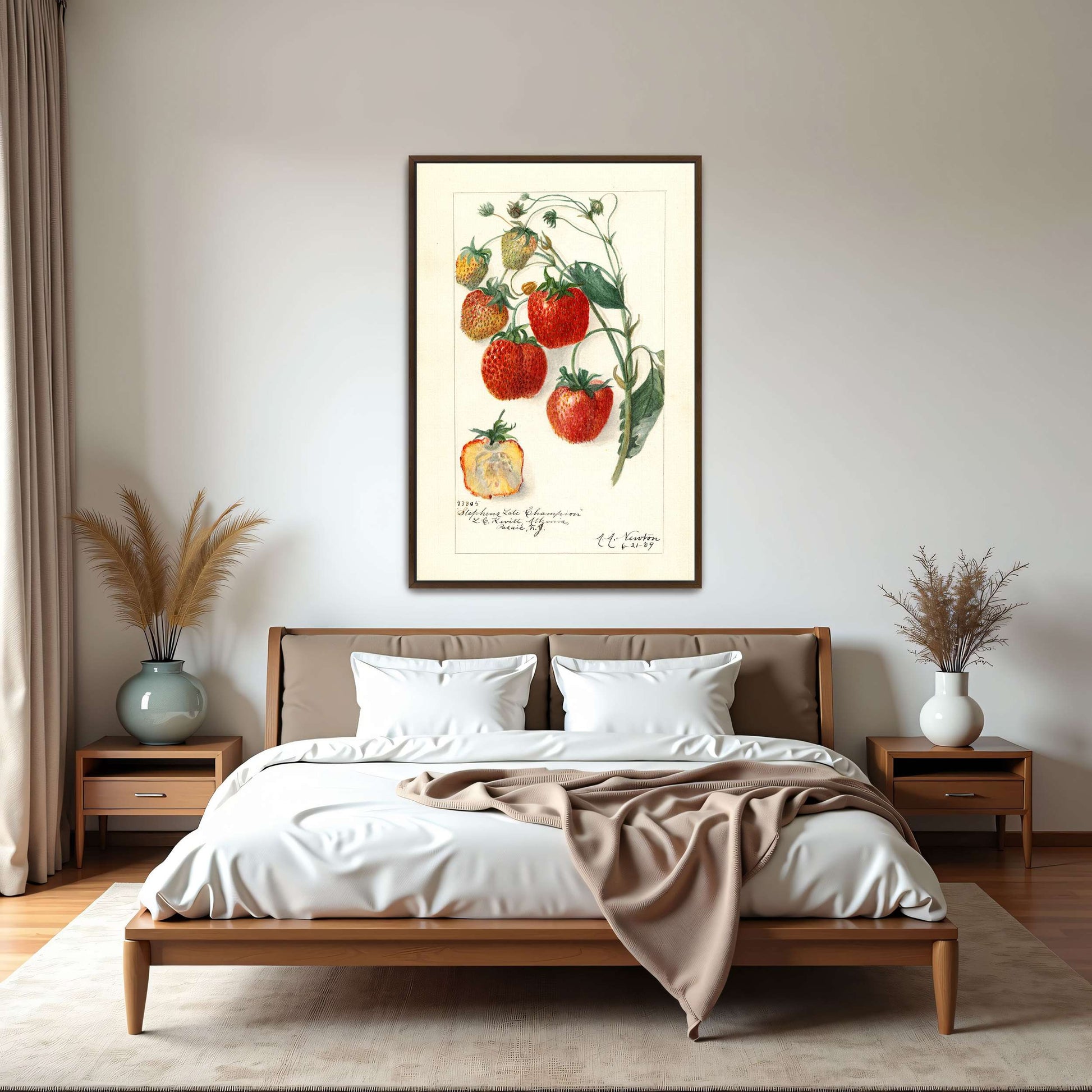 Watercolor painting of strawberries by Amanda Almira Newton