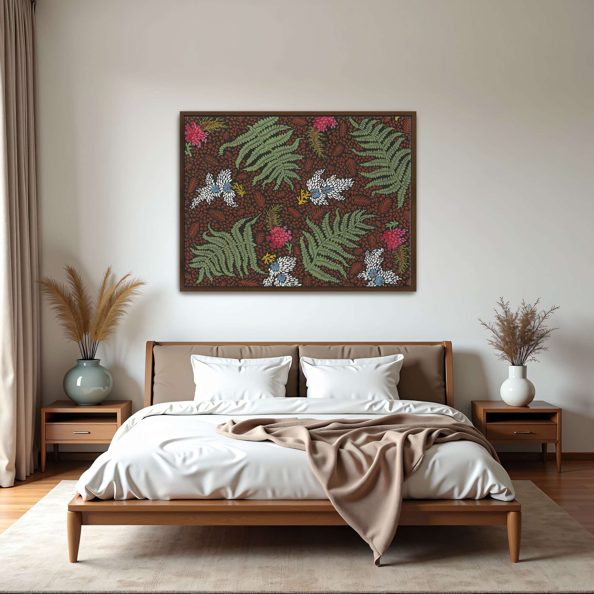 Fern and flower textile design by Yara Rabibzad