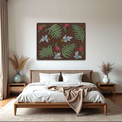 Fern and flower textile design by Yara Rabibzad