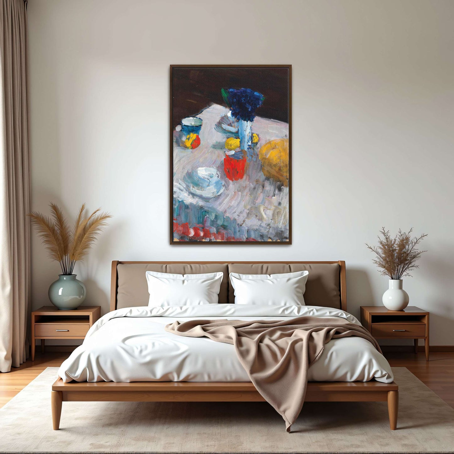 Still Life With Blue Flowers And Yellow Fruit By Alexej Von Jawlensky