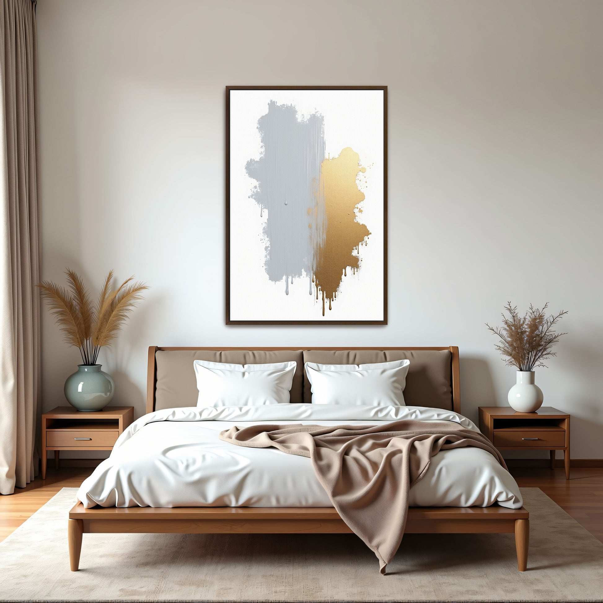 Abstract Gold And Silver Dripping Paint By Yara Rabibzad