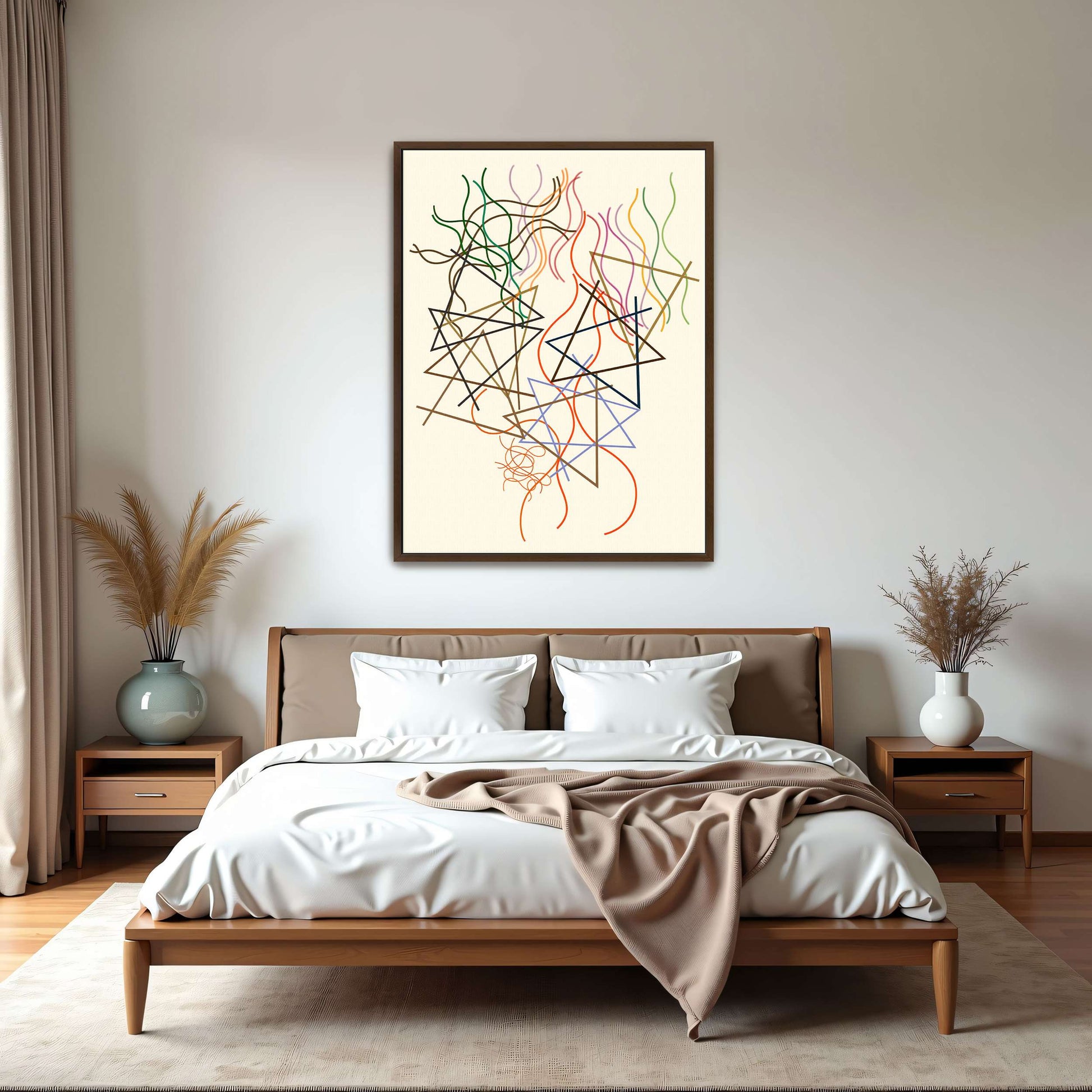 Abstract art with lines and triangles by Myriam Thyes