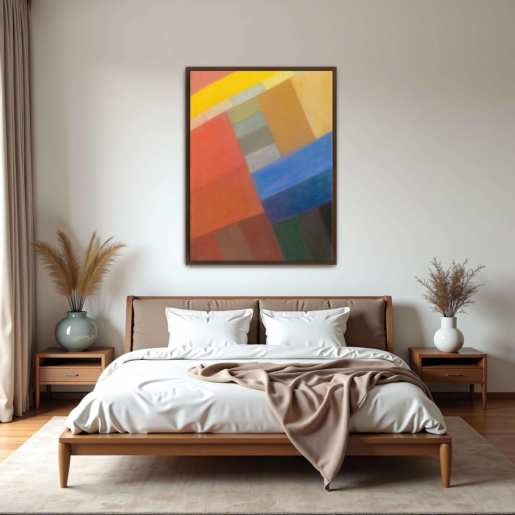 Abstract geometric art with colorful squares by Otto Freundlich