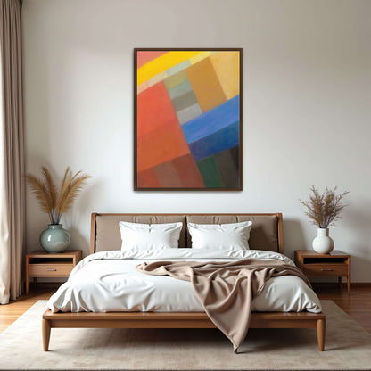 Abstract geometric art with colorful squares by Otto Freundlich