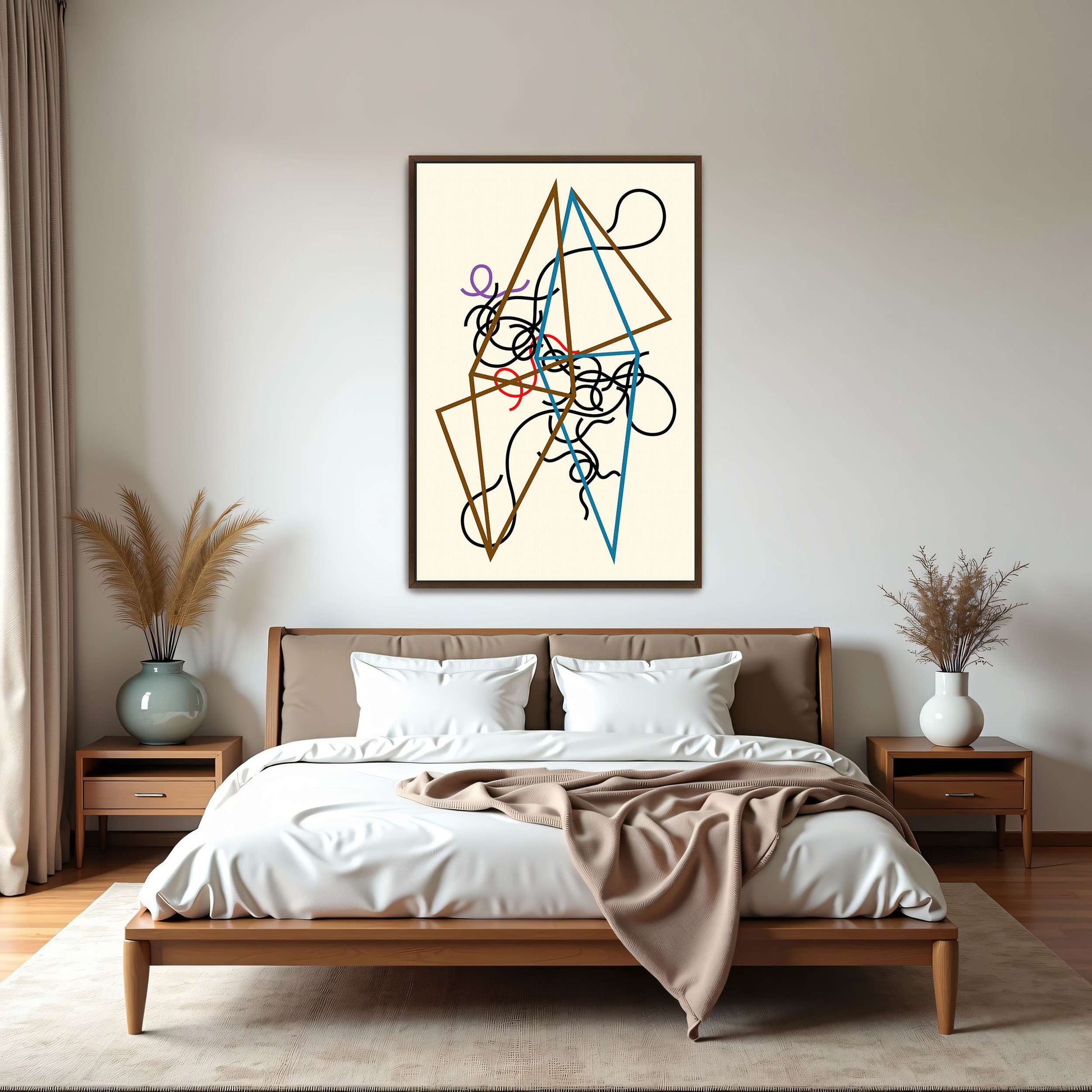 Abstract art with geometric shapes and lines by Myriam Thyes