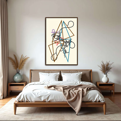 Abstract art with geometric shapes and lines by Myriam Thyes