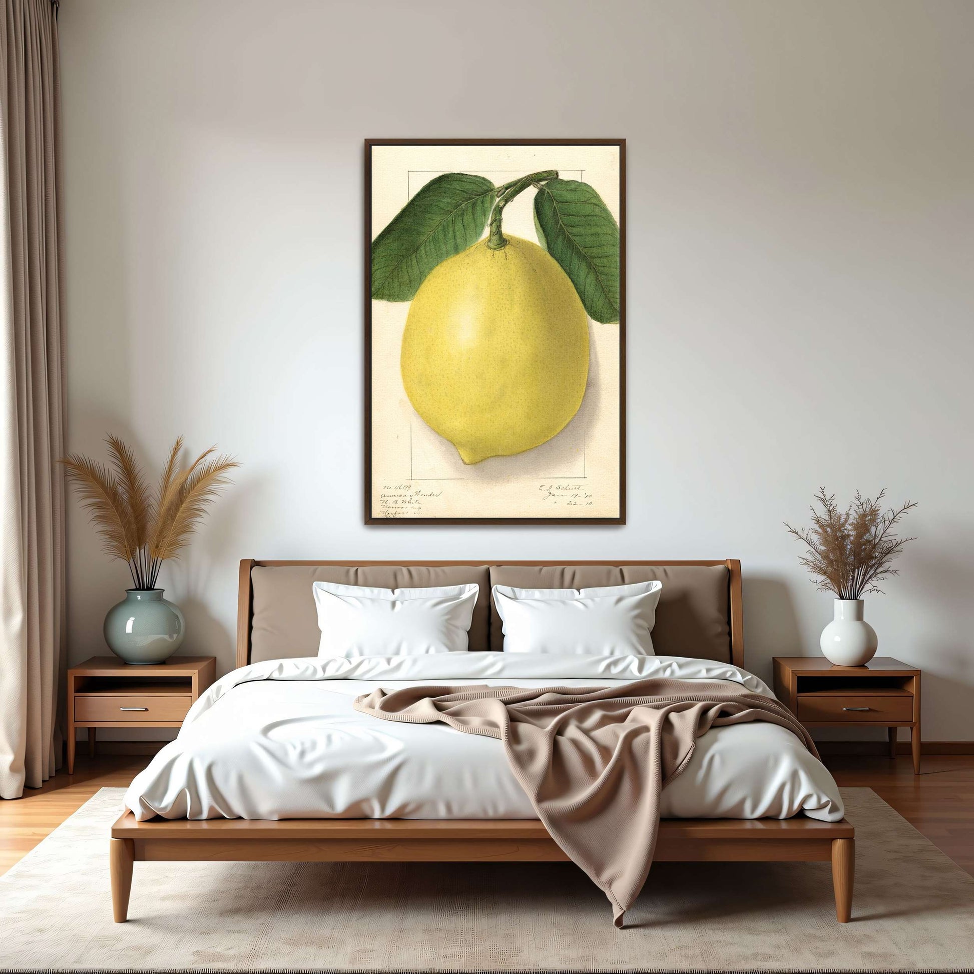 Lemon with leaves watercolor by Ellen Isham Schutt
