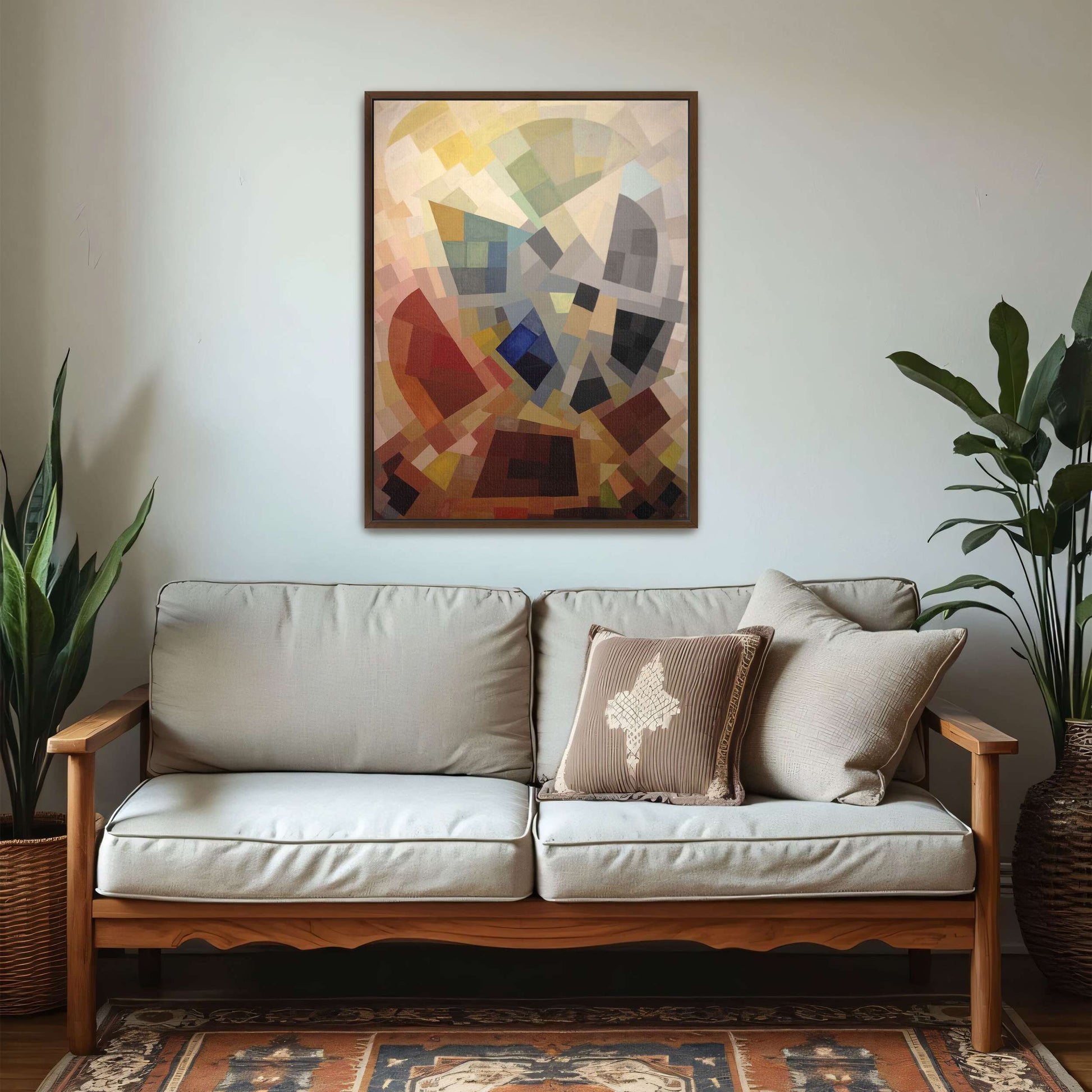 Abstract geometric art with various colors by Otto Freundlich