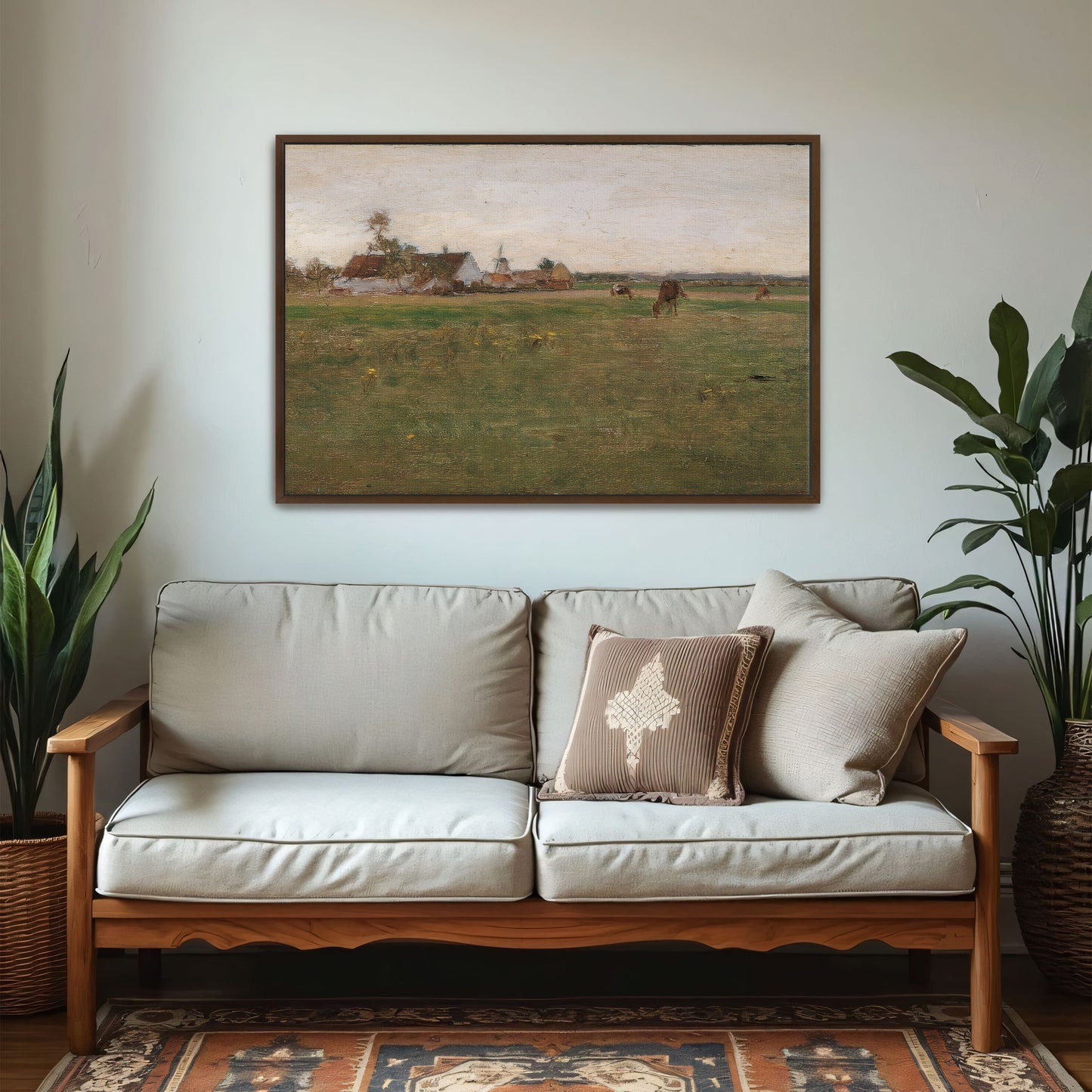 Farmhouse In A Field At Dusk By Eugen Jettel