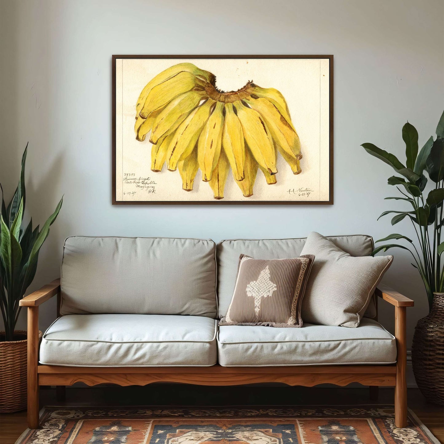 Watercolor painting of bananas by Amanda Almira Newton