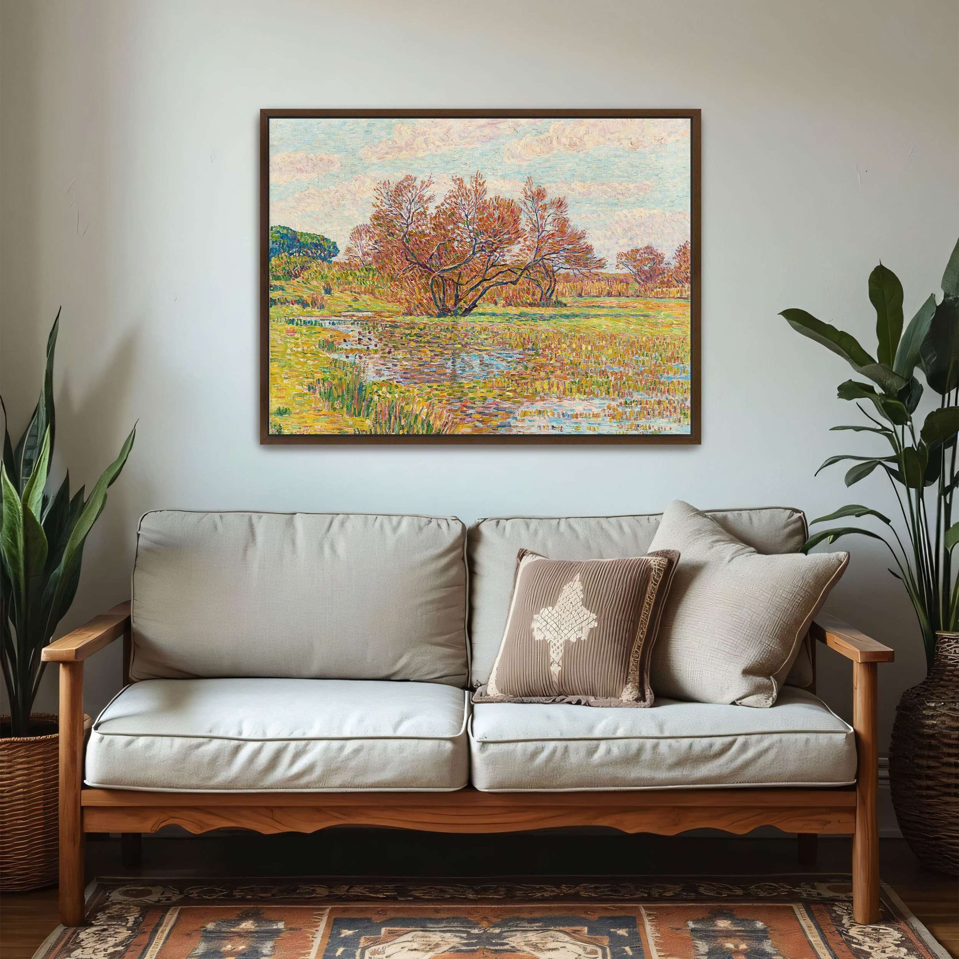 Autumn landscape with trees and river by Paul Baum
