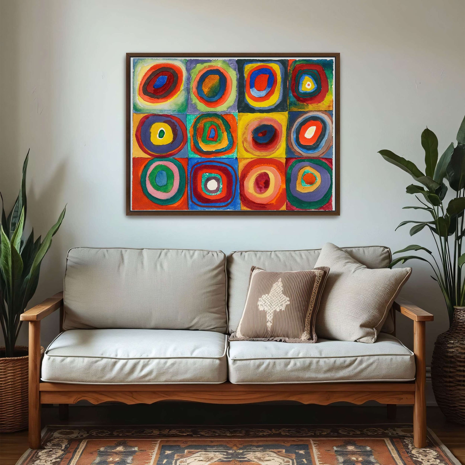 Abstract painting with concentric circles by Wassily Kandinsky
