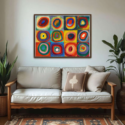 Abstract painting with concentric circles by Wassily Kandinsky