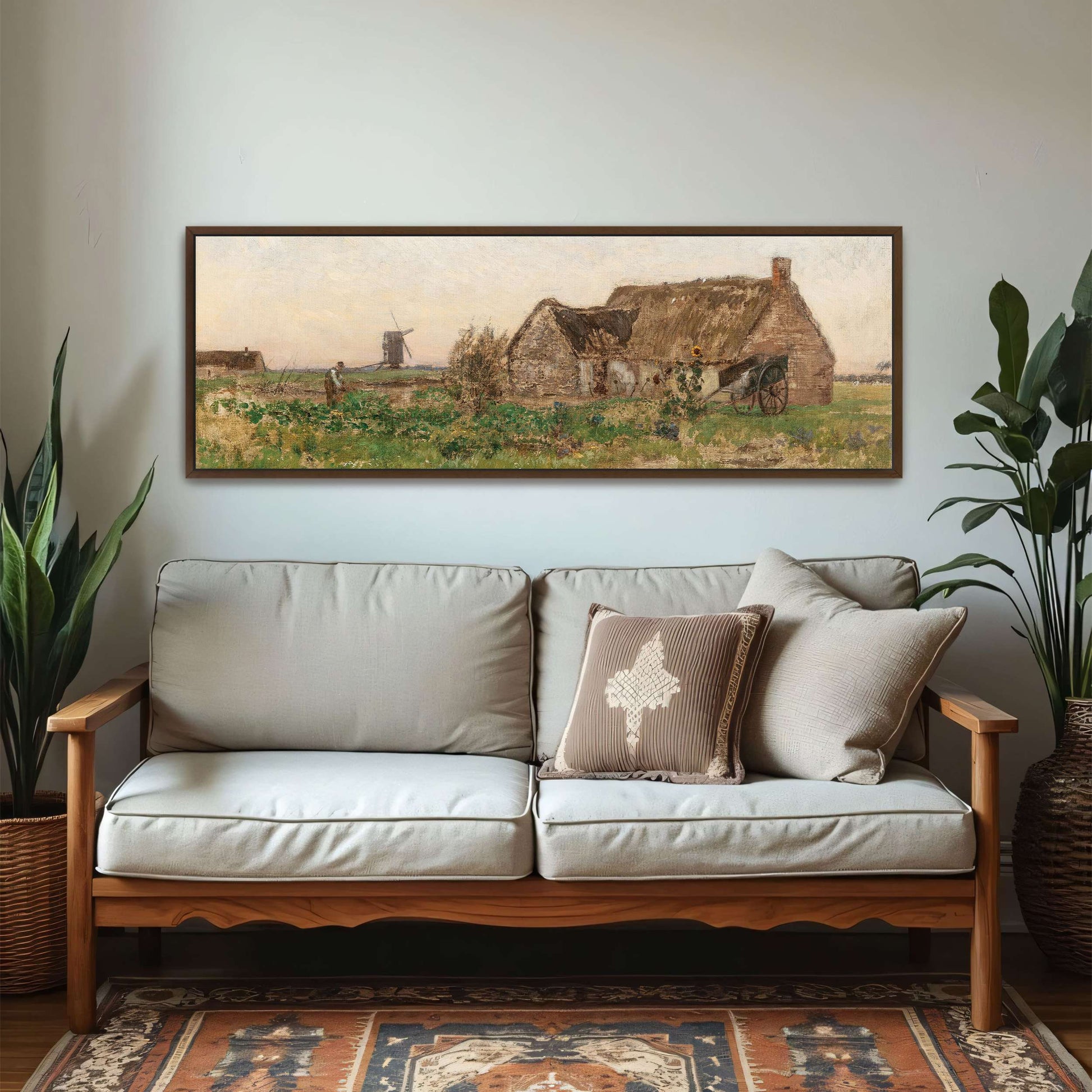 Rural scene with farmhouse, windmill by Eugen Jettel