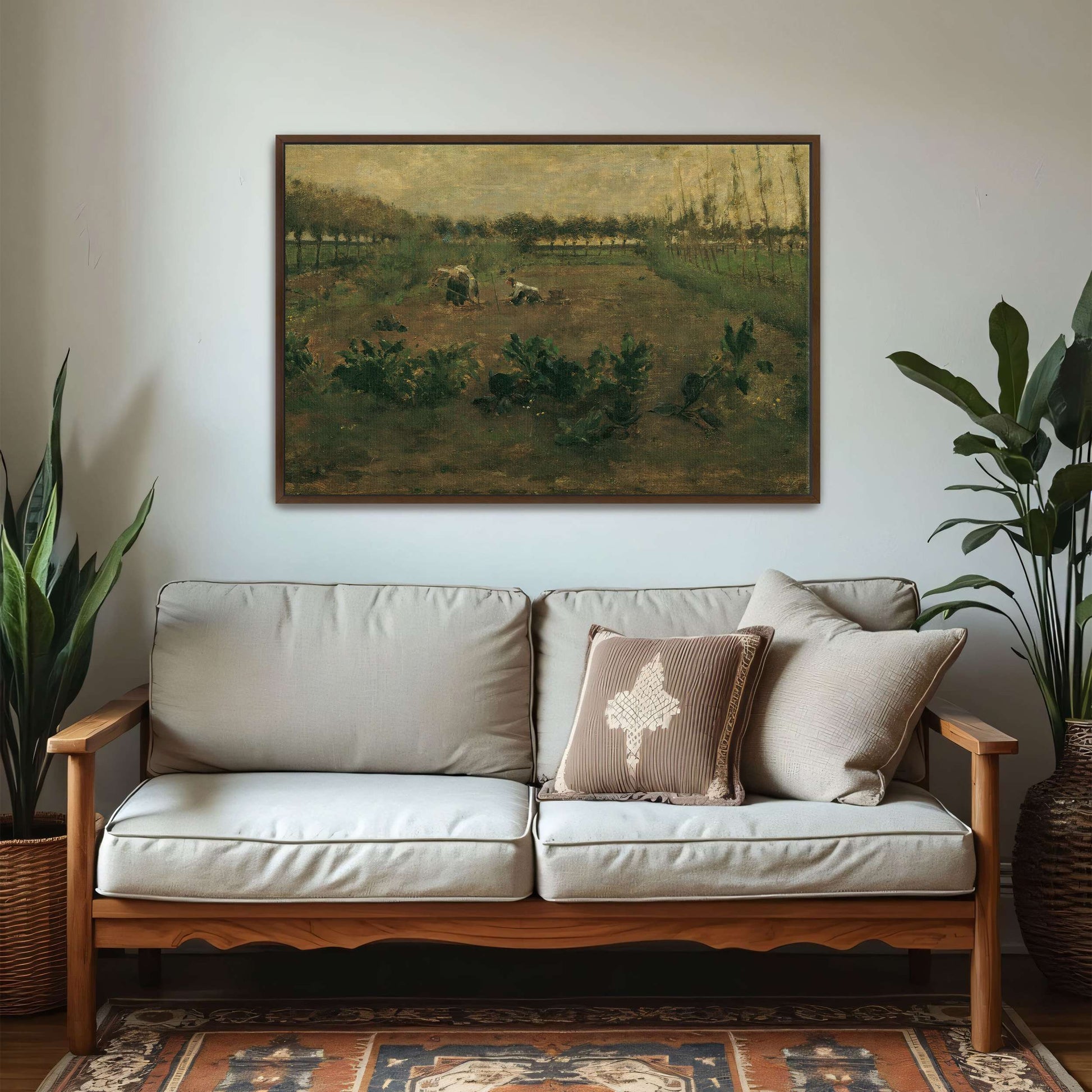 Two figures working in a field by Eugen Jettel